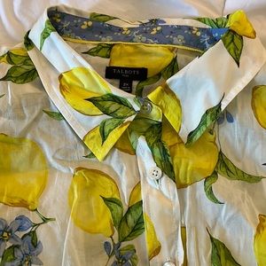 Talbots Lemon print shirt. Light weight material. Perfect for spring and summer.